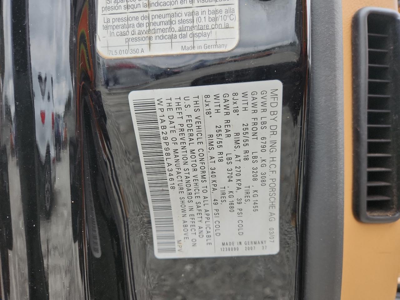 2008 Porsche Cayenne S VIN: WP1AB29P98LA34618 Lot: 84436805