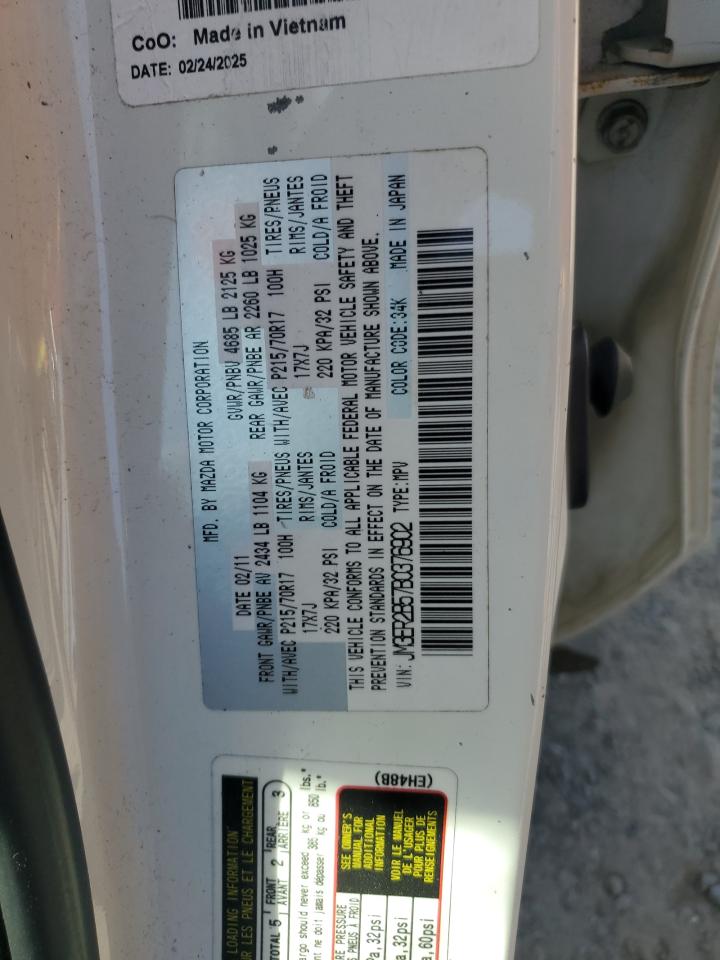 2011 Mazda Cx-7 VIN: JM3ER2B57B0376902 Lot: 81797275