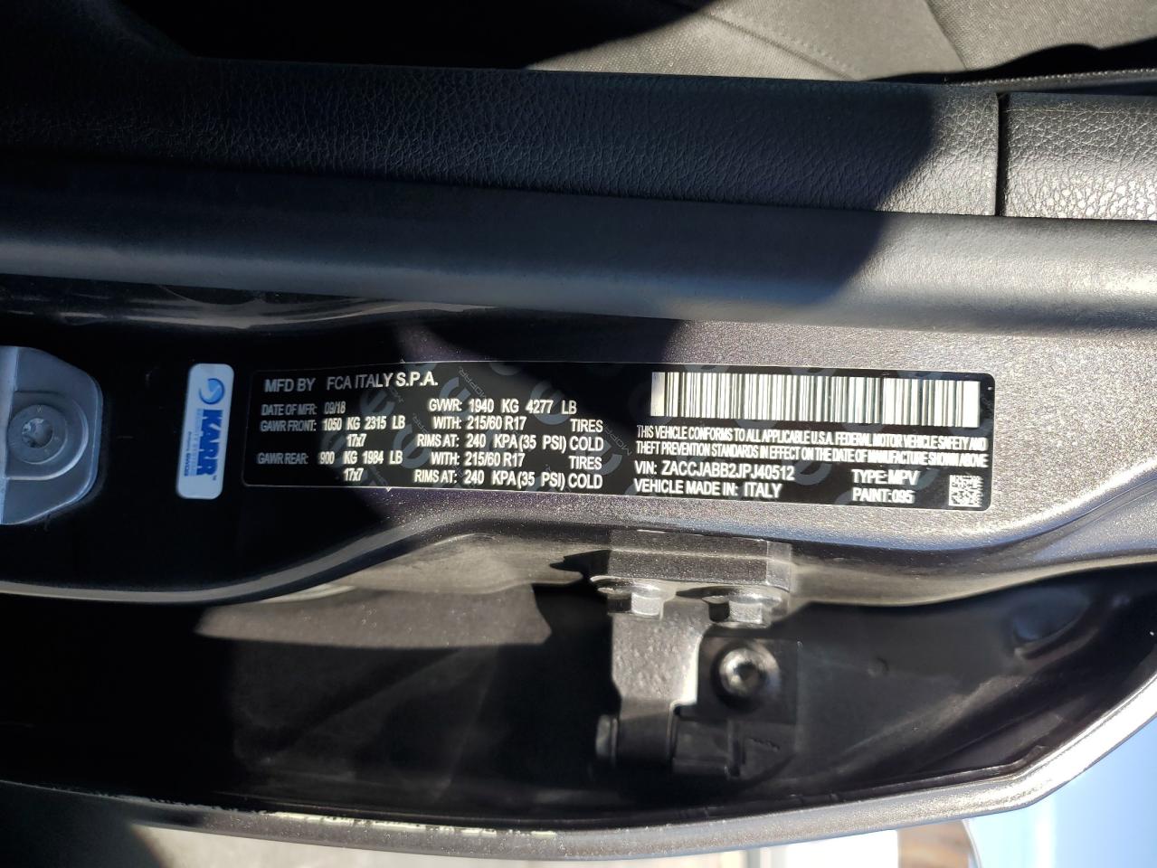 2018 Jeep Renegade Latitude VIN: ZACCJABB2JPJ40512 Lot: 84050615