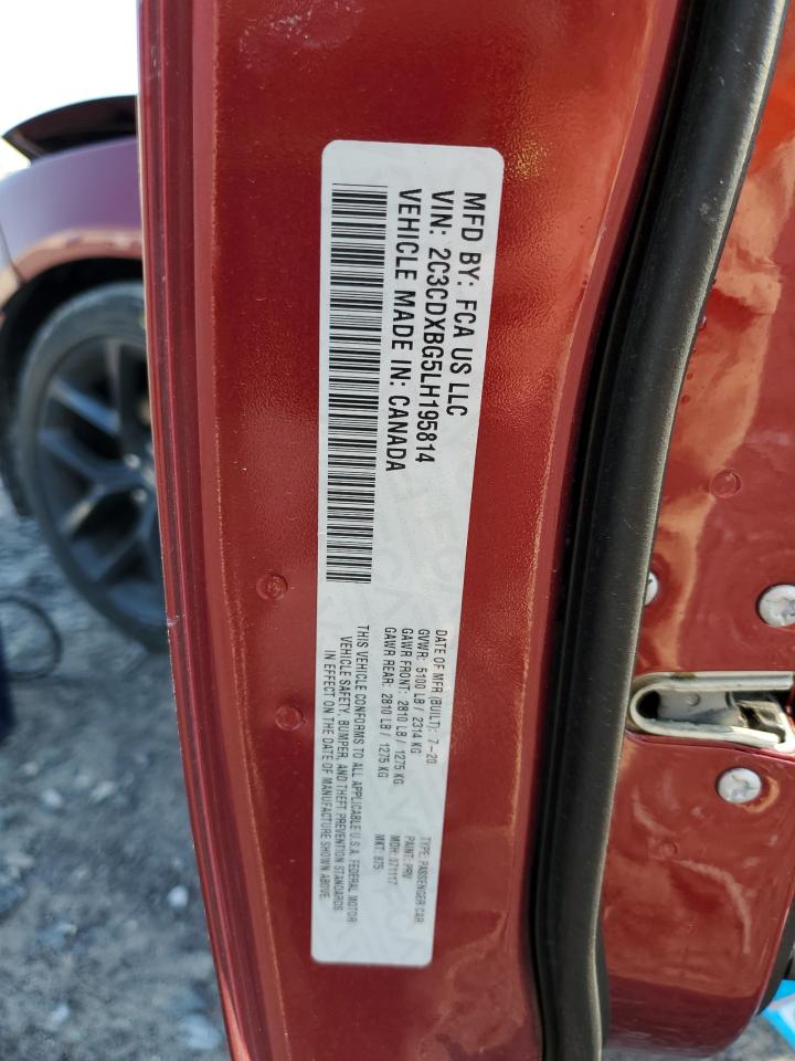2020 Dodge Charger Sxt VIN: 2C3CDXBG5LH195814 Lot: 71594835