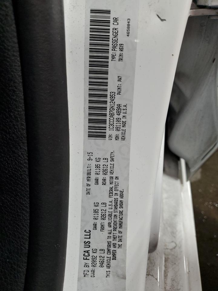 2016 Chrysler 200 Limited VIN: 1C3CCCAB7GN124953 Lot: 80434735