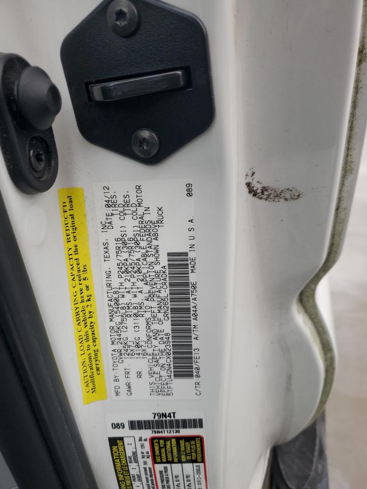 2012 Toyota Tacoma Prerunner Access Cab VIN: 5TFTU4GN4CX023948 Lot: 84046025