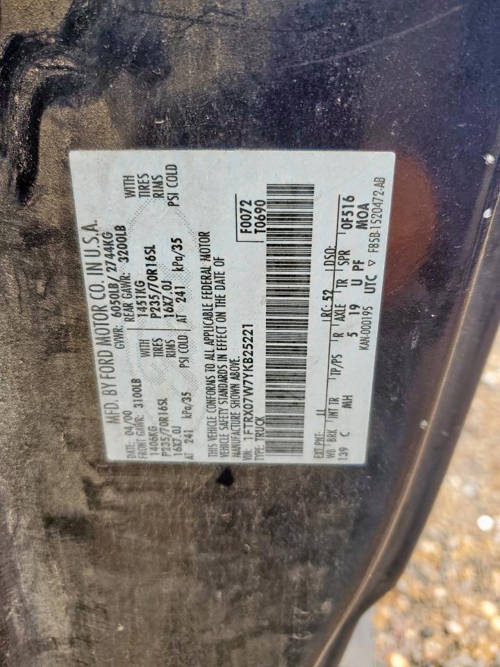 2000 Ford F150 VIN: 1FTRX07W7YKB25221 Lot: 81145555