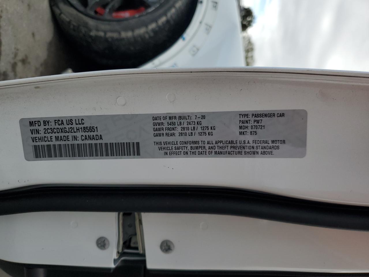 2020 Dodge Charger Scat Pack VIN: 2C3CDXGJ2LH185651 Lot: 82126315