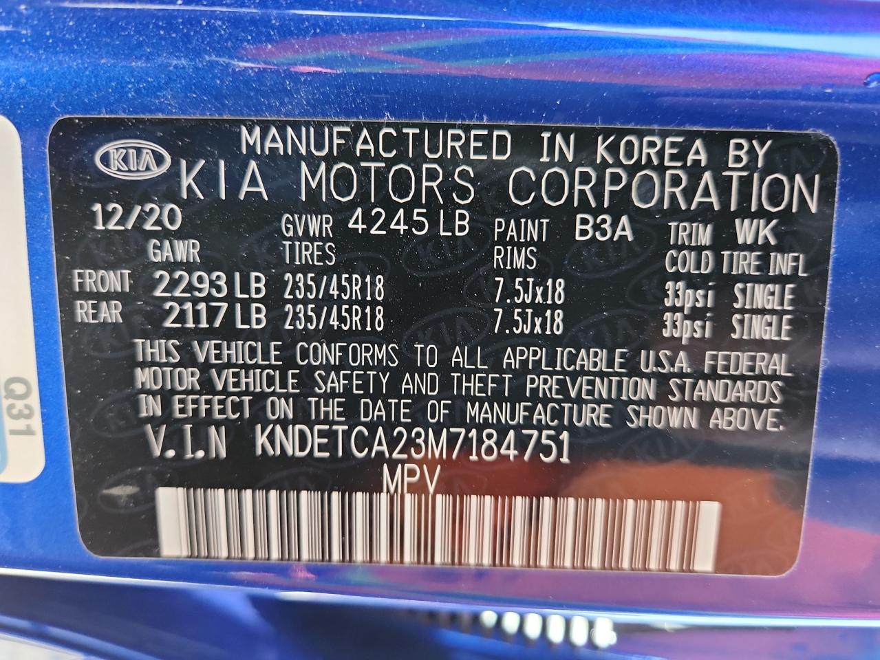 2021 Kia Seltos Sx VIN: KNDETCA23M7184751 Lot: 80141925