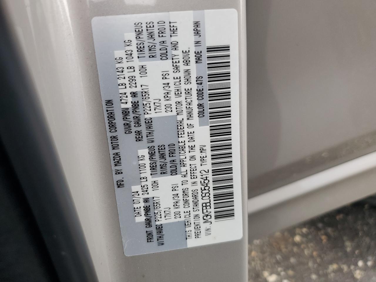 2025 Mazda Cx-5 Select VIN: JM3KFBBL0S0545412 Lot: 81078245