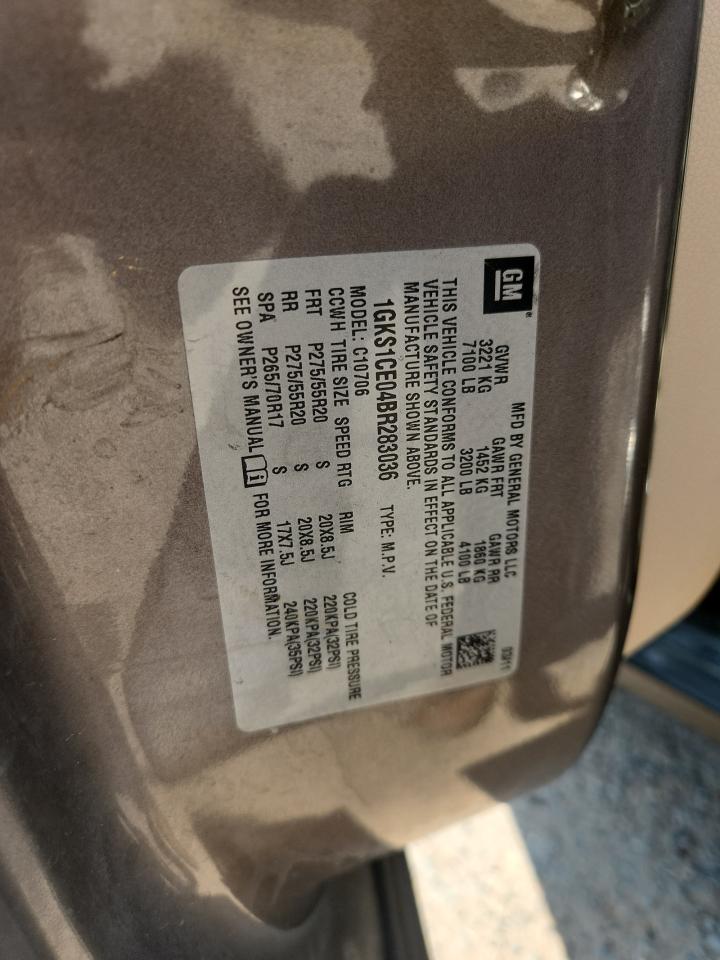 2011 GMC Yukon Slt VIN: 1GKS1CE04BR283036 Lot: 81108005