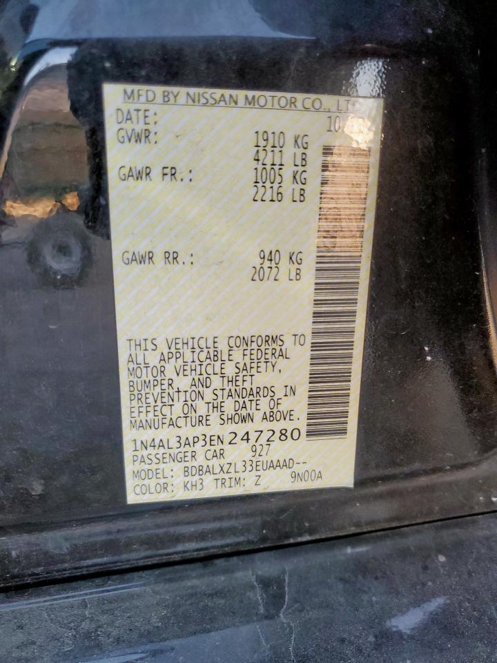 2014 Nissan Altima 2.5 VIN: 1N4AL3AP3EN247280 Lot: 84182845