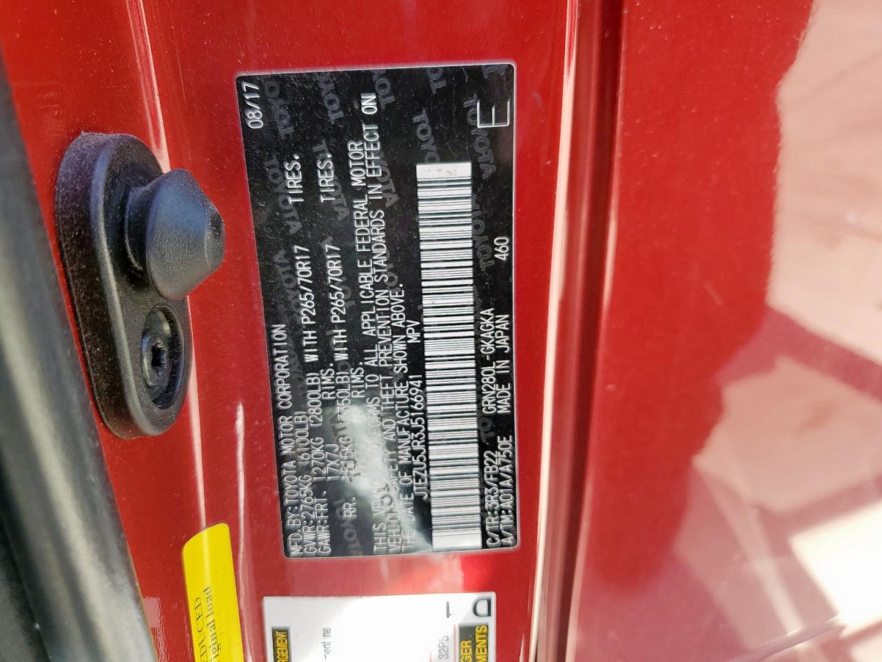 2018 Toyota 4Runner Sr5 VIN: JTEZU5JR3J5166941 Lot: 70983685