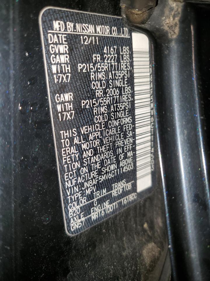 2012 Nissan Juke S VIN: JN8AF5MV6CT114503 Lot: 81400355