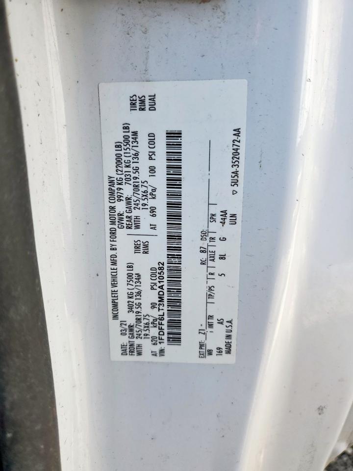 2021 Ford F600 Super Duty VIN: 1FDFF6LT3MDA10582 Lot: 80446895