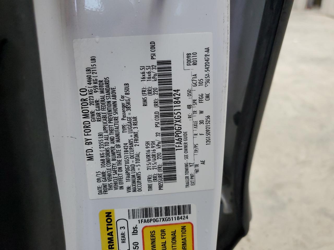 2016 Ford Fusion S VIN: 1FA6P0G7XG5118424 Lot: 81214115