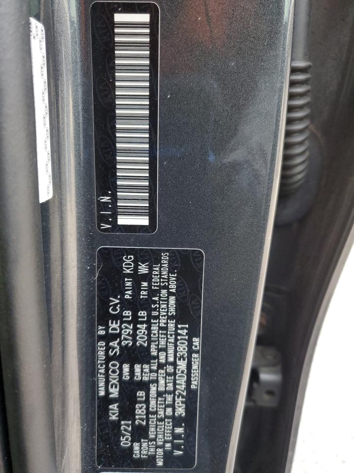 2021 Kia Forte Fe VIN: 3KPF24AD5ME380141 Lot: 71496135