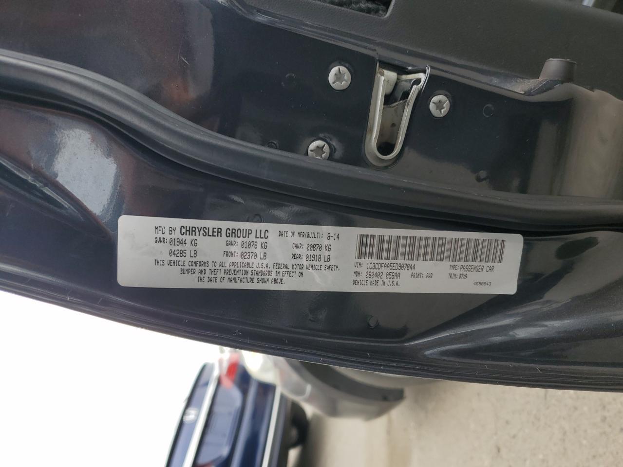 2014 Dodge Dart Se VIN: 1C3CDFAA5ED907844 Lot: 81311065