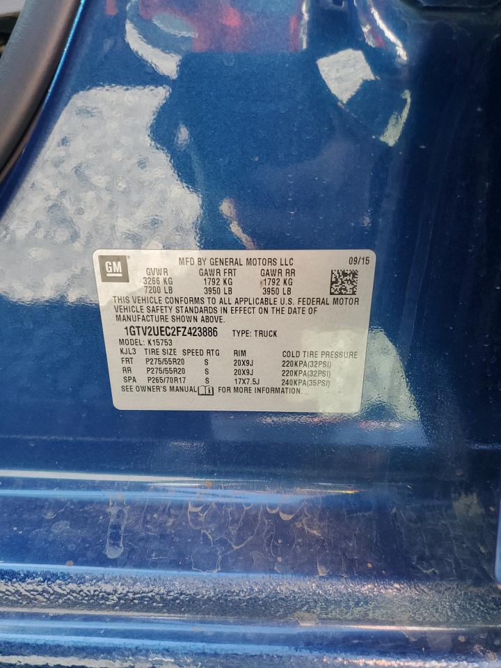 2015 GMC Sierra K1500 Sle VIN: 1GTV2UEC2FZ423886 Lot: 81054295