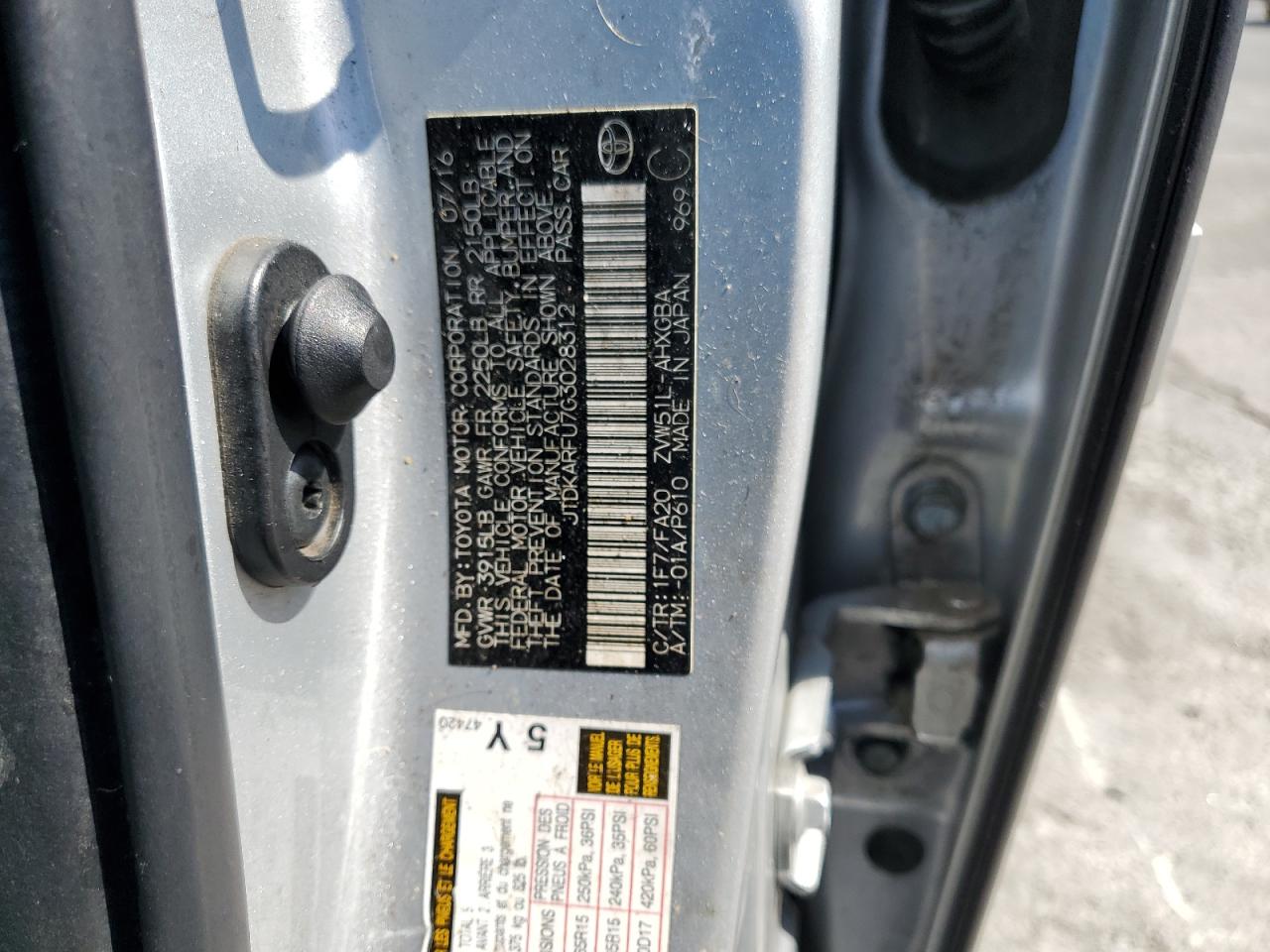 2016 Toyota Prius VIN: JTDKARFU7G3028312 Lot: 81596605