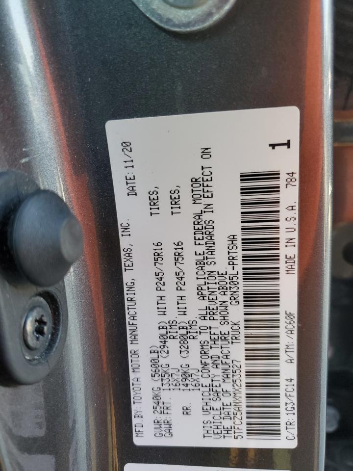 2021 Toyota Tacoma Double Cab VIN: 5TFCZ5ANXMX253527 Lot: 81280885