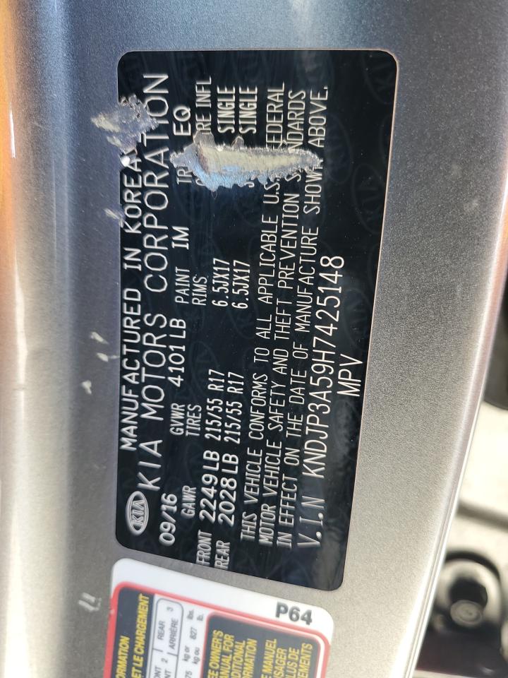 2017 Kia Soul + VIN: KNDJP3A59H7425148 Lot: 81078565