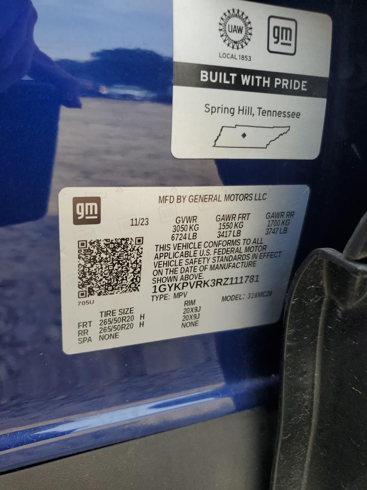 2024 Cadillac Lyriq Sport VIN: 1GYKPVRK3RZ111781 Lot: 71728235