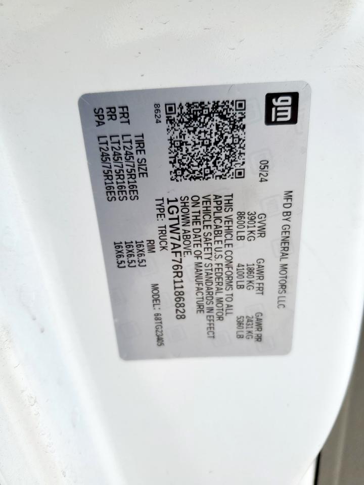 2024 GMC Savana G2500 VIN: 1GTW7AF76R1186828 Lot: 82155455
