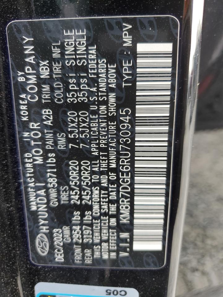 2024 Hyundai Palisade Calligraphy VIN: KM8R7DGE6RU730945 Lot: 71912155