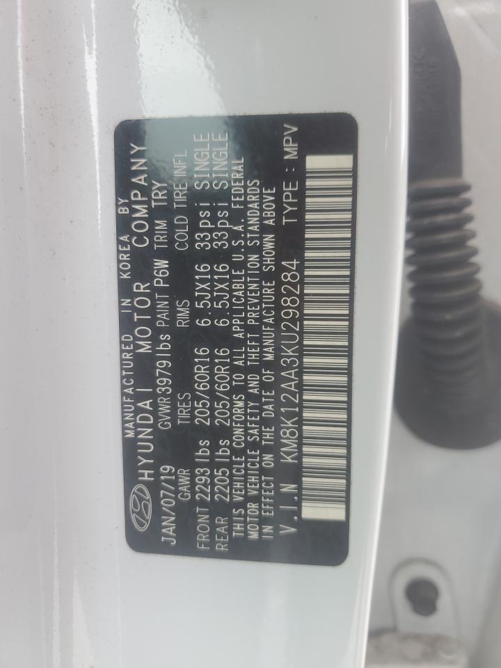 2019 Hyundai Kona Se VIN: KM8K12AA3KU298284 Lot: 80361195