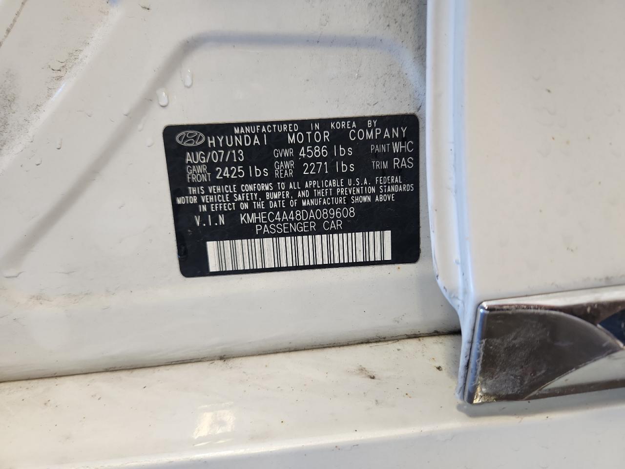 2013 Hyundai Sonata Hybrid VIN: KMHEC4A48DA089608 Lot: 84799175