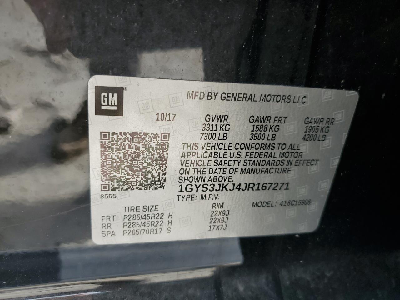 2018 Cadillac Escalade Esv Premium Luxury VIN: 1GYS3JKJ4JR167271 Lot: 81599575