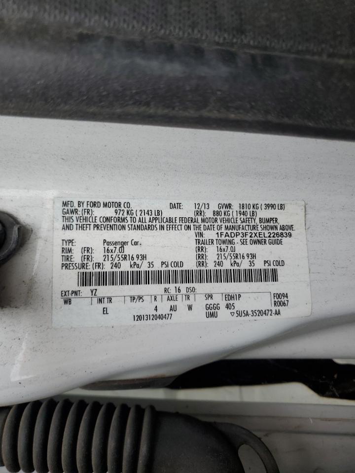 2014 Ford Focus Se VIN: 1FADP3F2XEL226839 Lot: 81507035