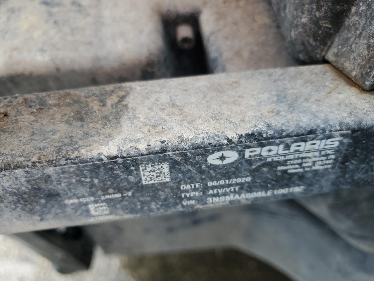 2020 Polaris Ranger 500 VIN: 3NSMAA508LE100192 Lot: 71059245