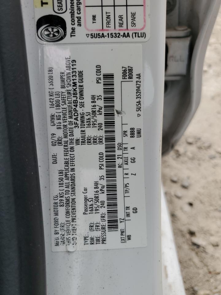 2019 Ford Fiesta Se VIN: 3FADP4BJ8KM133119 Lot: 81294255