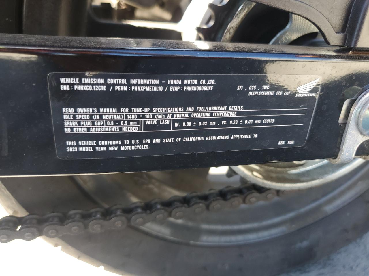 2023 Honda Grom 125 VIN: MLHJC9211P5110703 Lot: 72017385