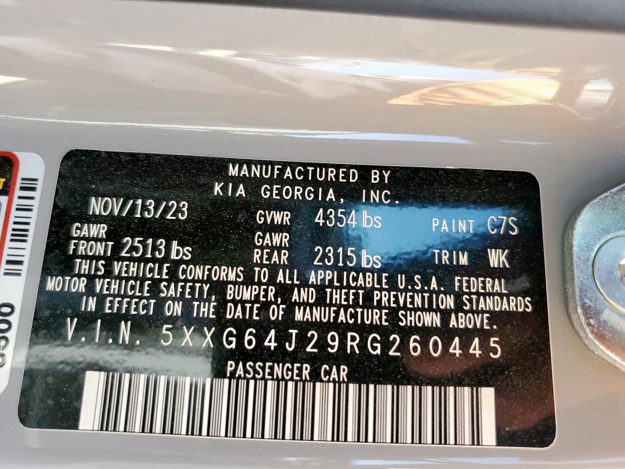 2024 Kia K5 Gt Line VIN: 5XXG64J29RG260445 Lot: 70827295