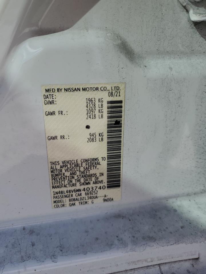 2021 Nissan Altima S VIN: 1N4BL4BV6MN403740 Lot: 84559015