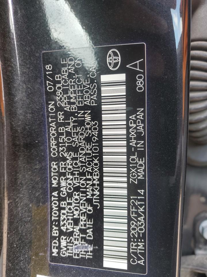 2019 Toyota C-Hr Xle VIN: JTNKHMBX0K1019403 Lot: 81723405