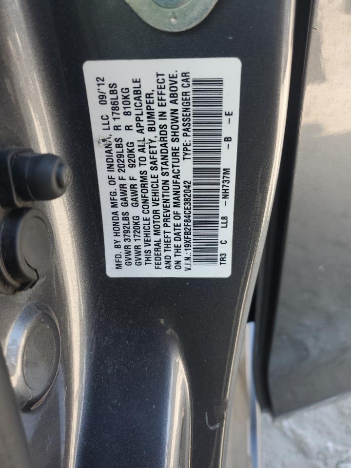 2012 Honda Civic Ex VIN: 19XFB2F84CE382042 Lot: 80862145