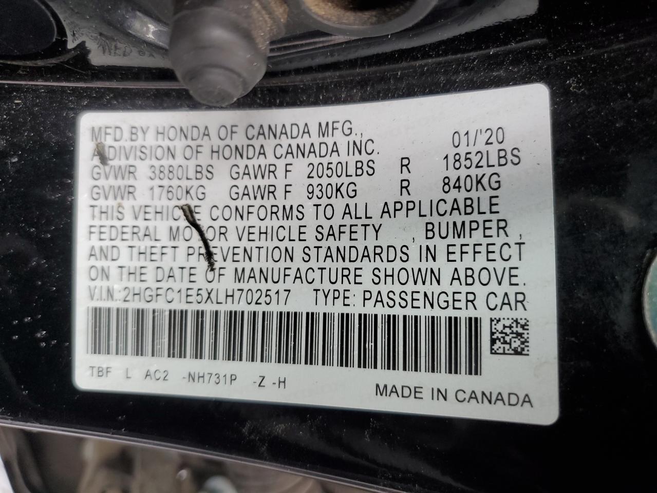 2020 Honda Civic Si VIN: 2HGFC1E5XLH702517 Lot: 81929625