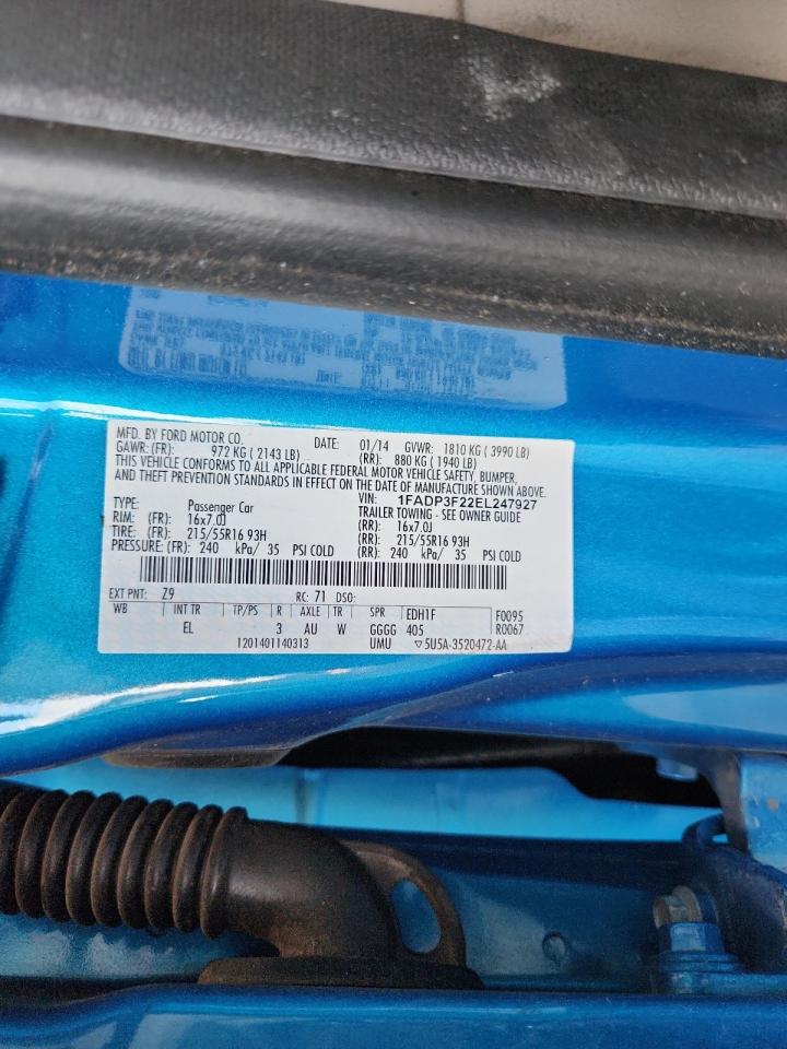 2014 Ford Focus Se VIN: 1FADP3F22EL247927 Lot: 81515235