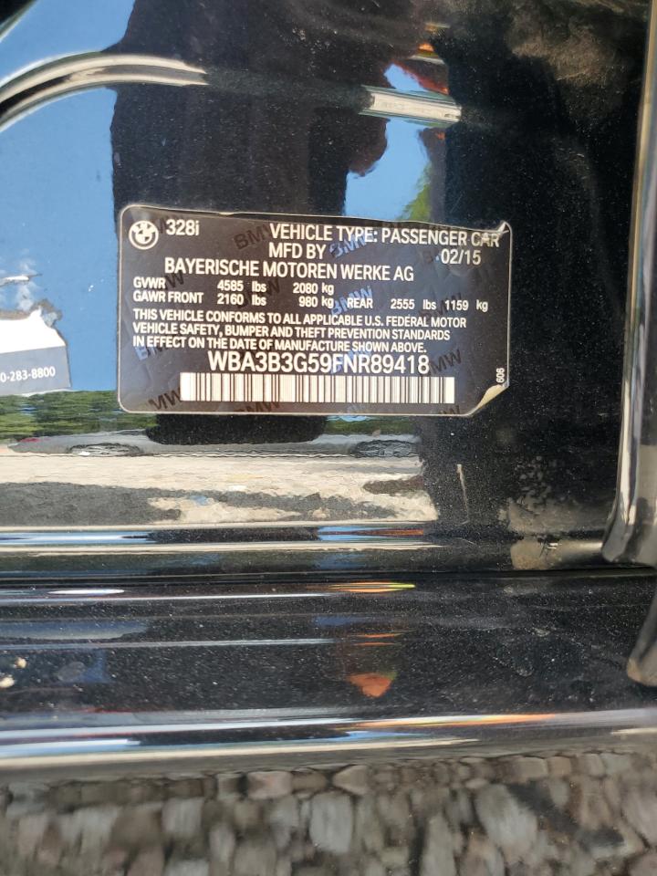 2015 BMW 328 Xi VIN: WBA3B3G59FNR89418 Lot: 80554855