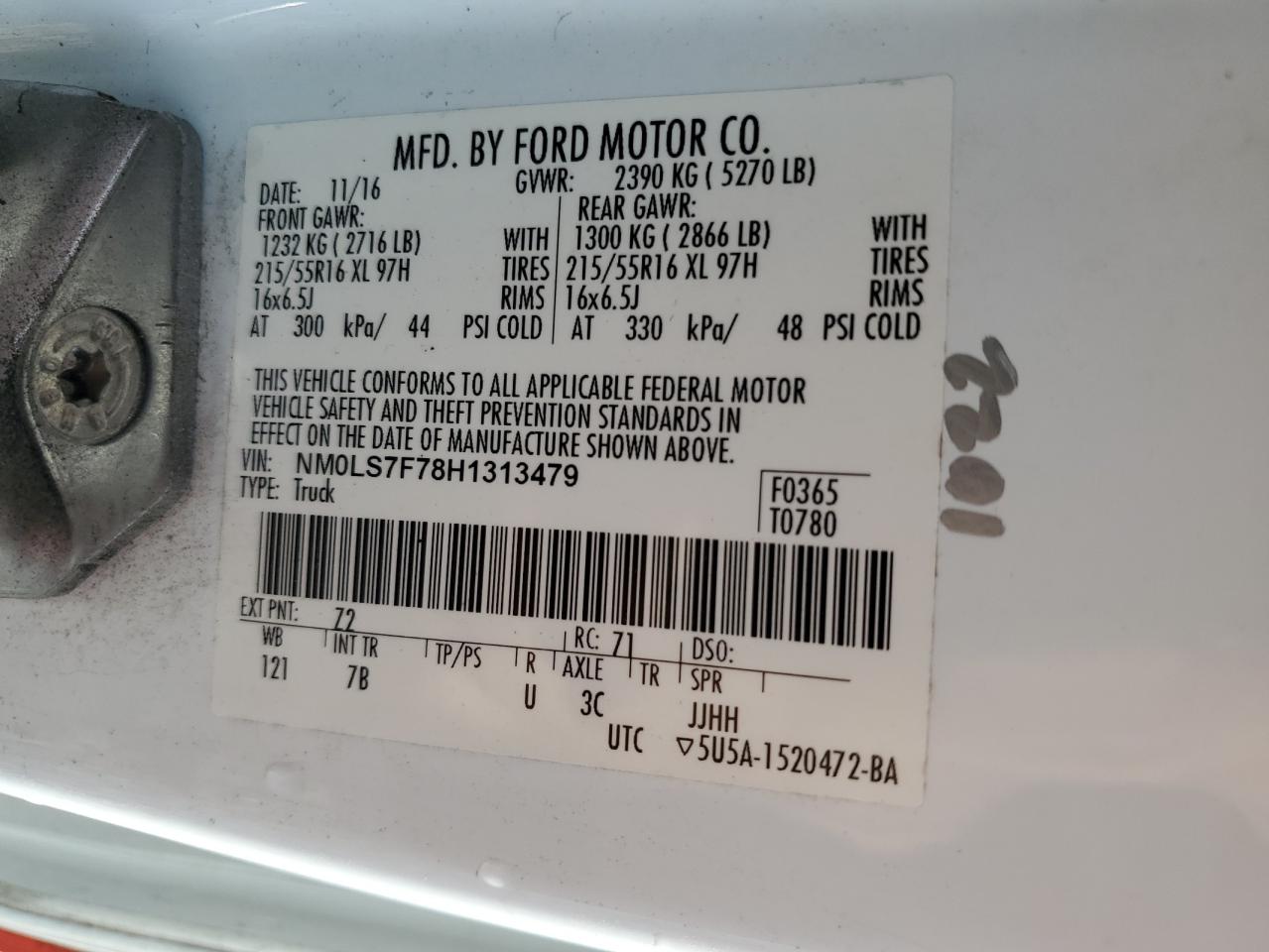 2017 Ford Transit Connect Xlt VIN: NM0LS7F78H1313479 Lot: 84366725