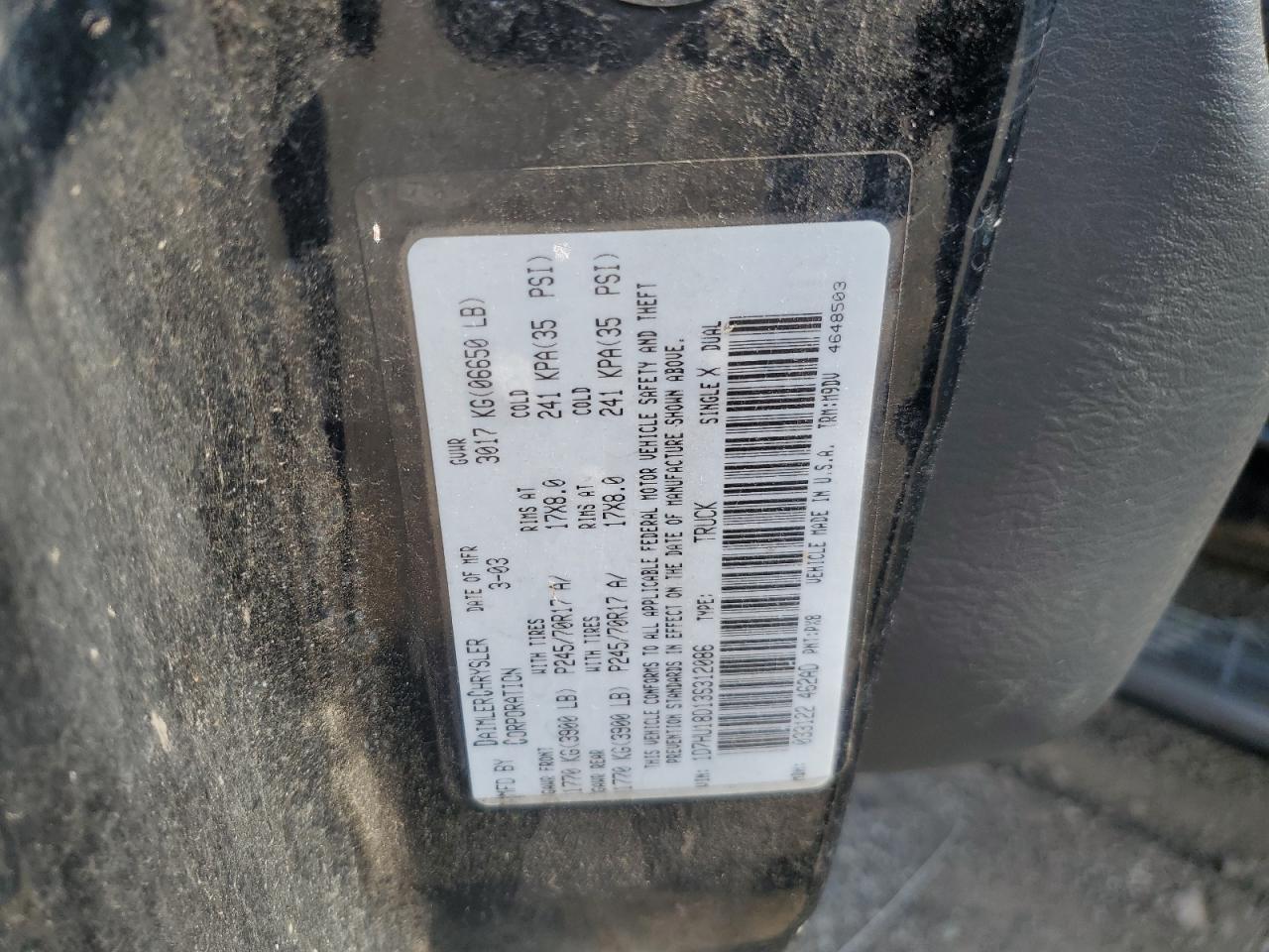 2003 Dodge Ram 1500 St VIN: 1D7HU18D13S312086 Lot: 81332365