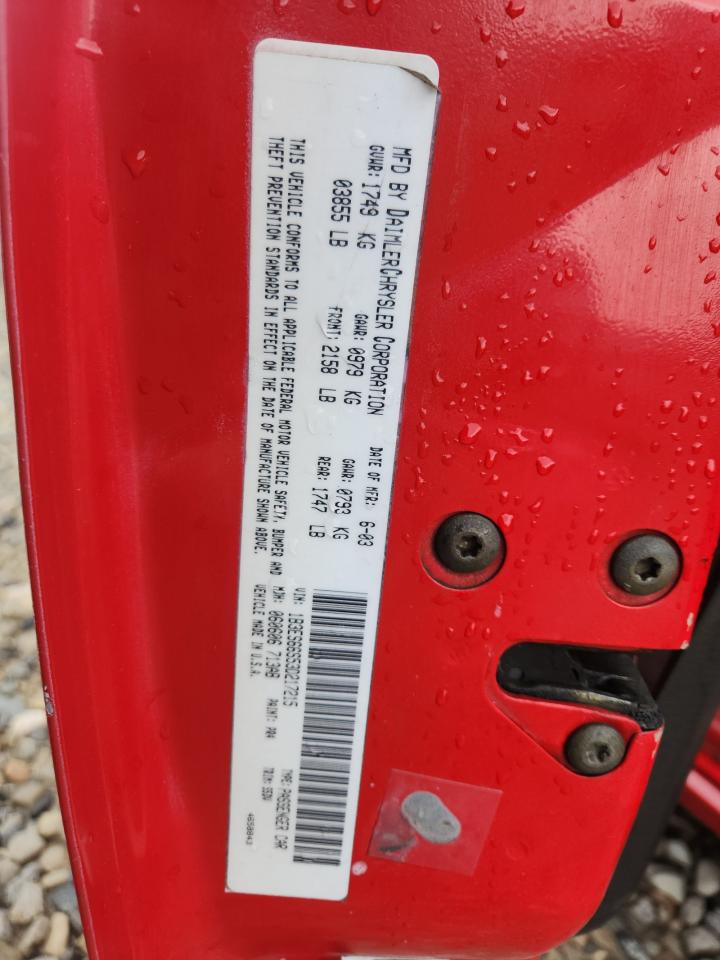 2003 Dodge Neon Srt-4 VIN: 1B3ES66S53D217215 Lot: 84574335