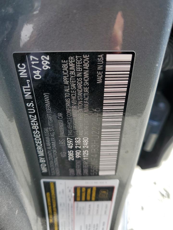 2017 Mercedes-Benz C 300 VIN: 55SWF4JB3HU222446 Lot: 80359125