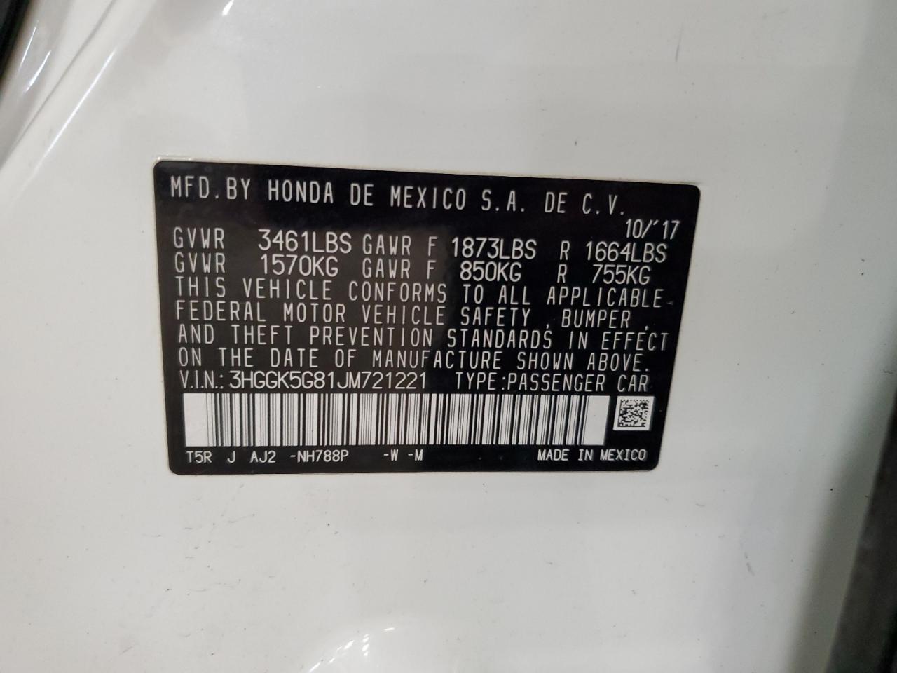 2018 Honda Fit Ex VIN: 3HGGK5G81JM721221 Lot: 80674075