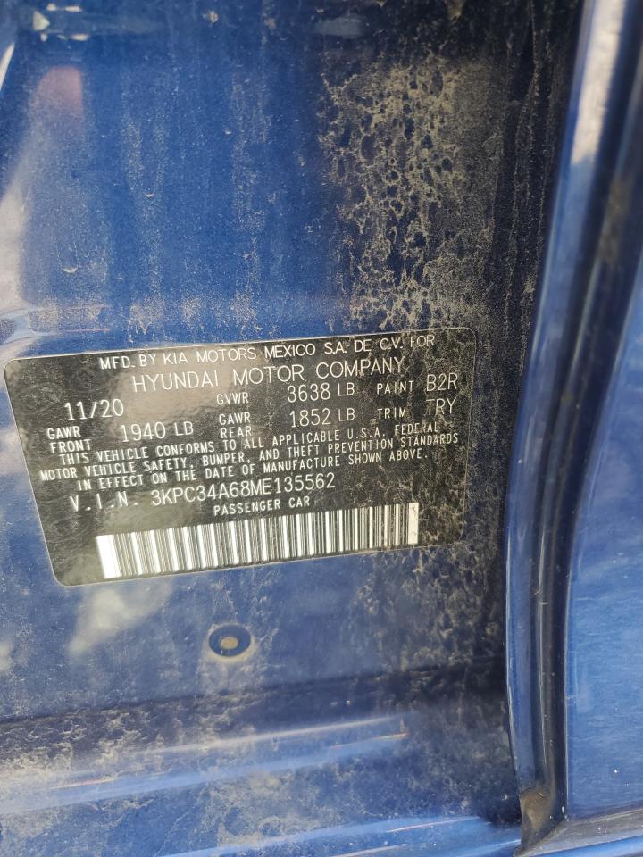 2021 Hyundai Accent Limited VIN: 3KPC34A68ME135562 Lot: 81382925