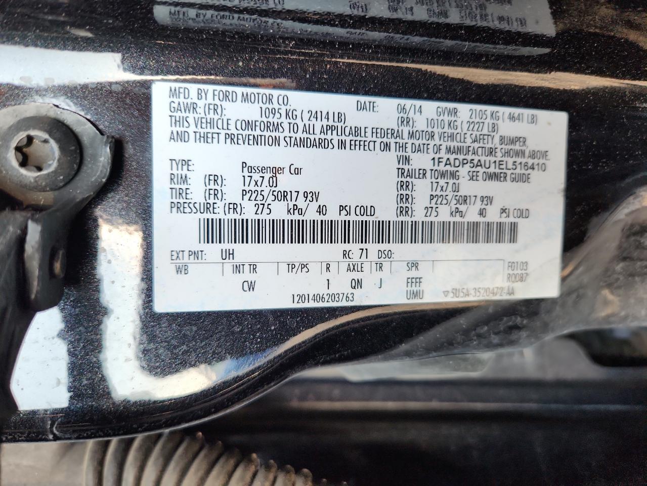 2014 Ford C-Max Se VIN: 1FADP5AU1EL516410 Lot: 71023305