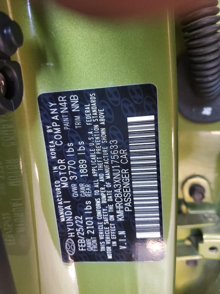 2022 Hyundai Venue Sel VIN: KMHRC8A3XNU175633 Lot: 80181745