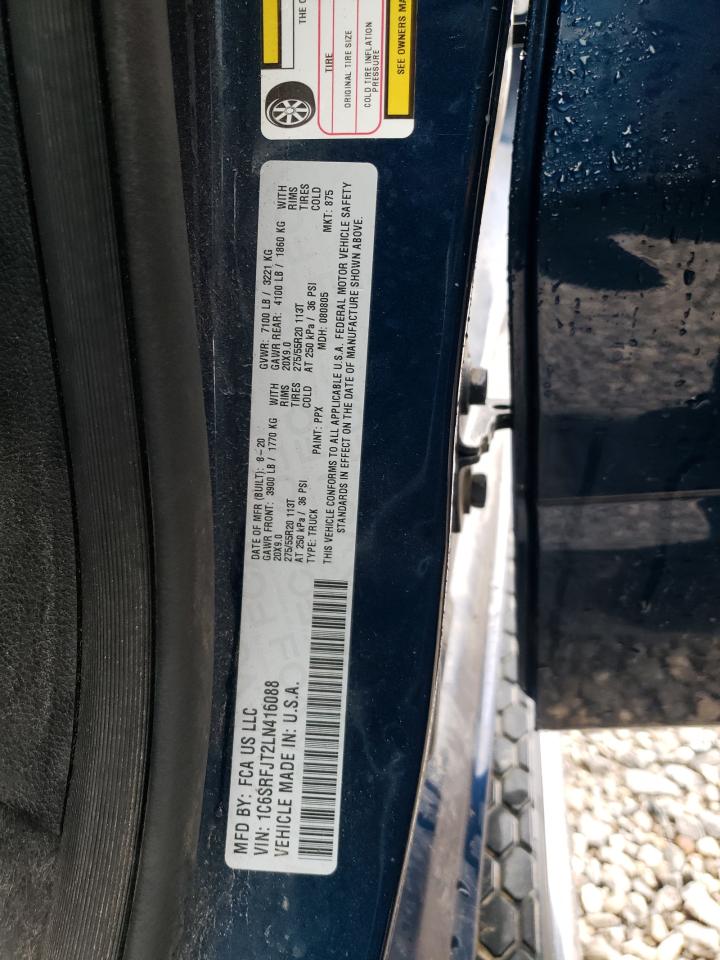 2020 Ram 1500 Laramie VIN: 1C6SRFJT2LN416088 Lot: 81429345