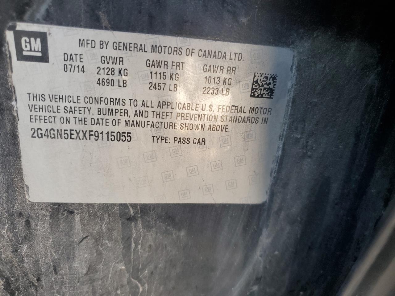 2015 Buick Regal Premium VIN: 2G4GN5EXXF9115055 Lot: 80069585