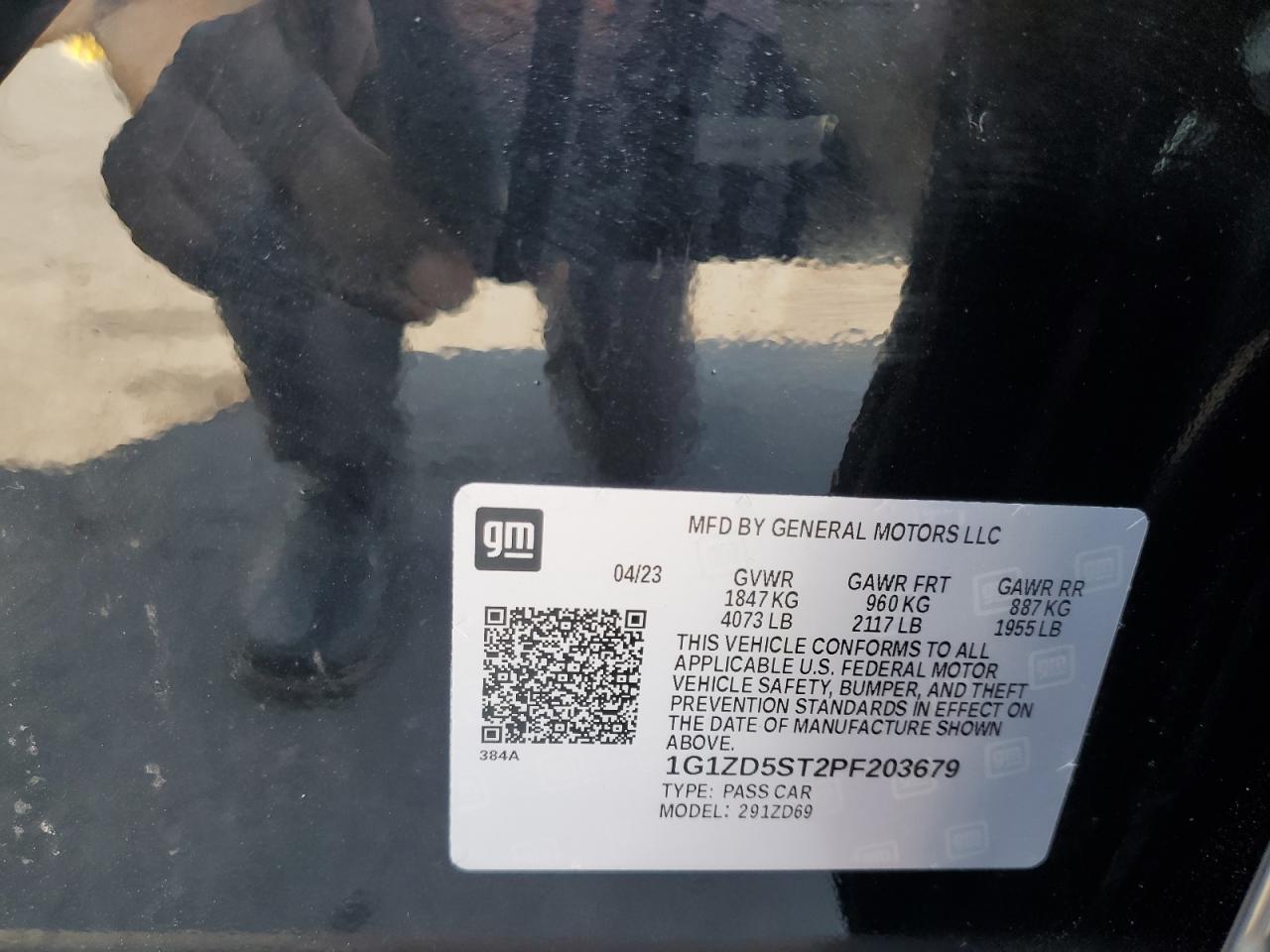 2023 Chevrolet Malibu Lt VIN: 1G1ZD5ST2PF203679 Lot: 80733835